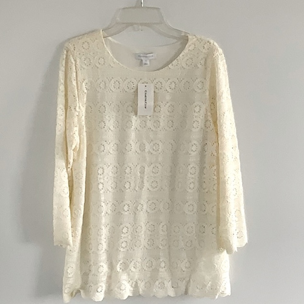 Charter Club cream Knit Blouse